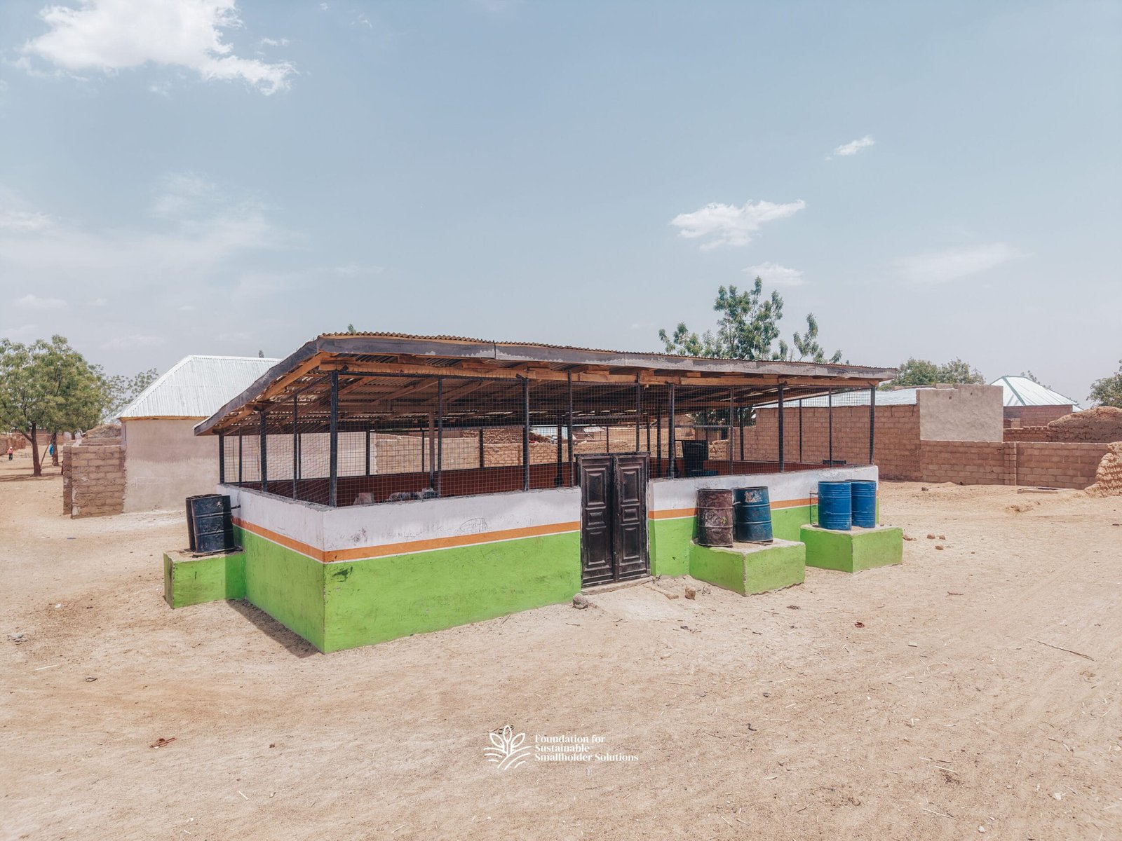 Exterior of the Kurba rice milling hub in Giade.